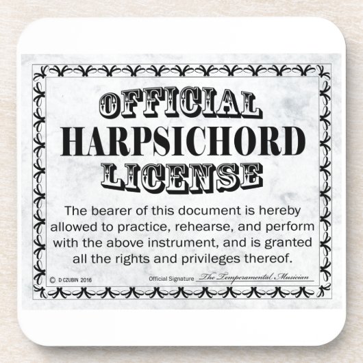 Harpsichord-licentie Drankjes Onderzetter (Voorkant)