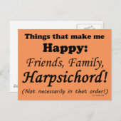 Harpsichord maakt me gelukkig briefkaart (Voorkant / Achterkant)