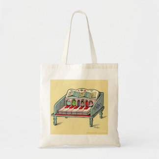 Harpsichord op basis van vogels tote bag