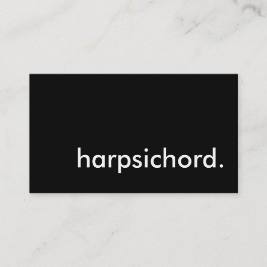 Harpsichord. Visitekaartje (Voorkant)
