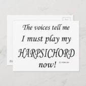 Harpsichord Voices zegt dat je moet spelen Briefkaart (Voorkant / Achterkant)