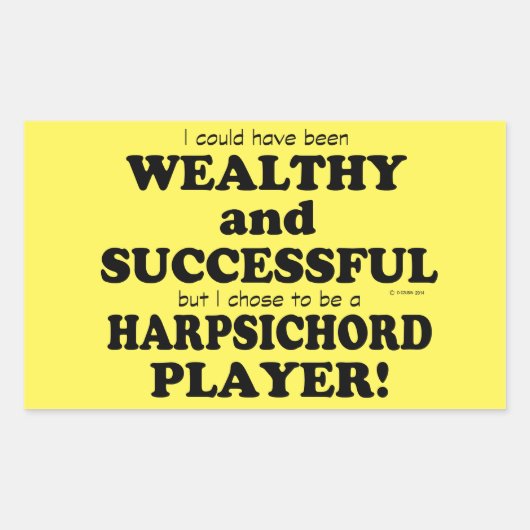 Harpsichord Wealthy & Successful Rectangular Stick Rechthoekige Sticker (Voorkant)