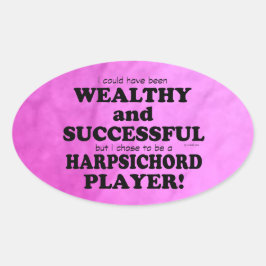 Harpsichord Wealthy & Succesvolle Oval Sticker