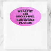 Harpsichord Wealthy & Succesvolle Oval Sticker (Tas)