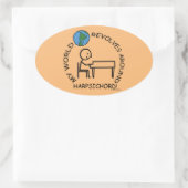Harpsichord - World revolves rond ovaal sticker (Tas)