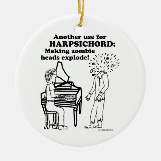 Harpsichord Zombie Explode Keramisch Ornament (Voorkant)
