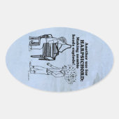 Harpsichord Zombie Explode Oval Sticker (Voorkant)