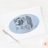 Harpsichord Zombie Explode Oval Sticker (Envelop)