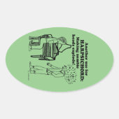 Harpsichord Zombie Explode Oval Sticker (Voorkant)