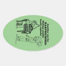 Harpsichord Zombie Explode Oval Sticker