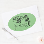 Harpsichord Zombie Explode Oval Sticker (Envelop)