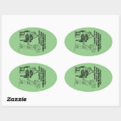 Harpsichord Zombie Explode Oval Sticker (Vel)