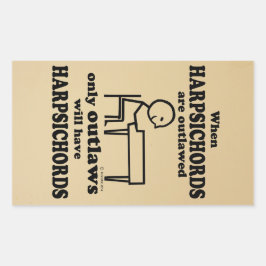 Harpsichords verbiedt rechthoekige Sticker