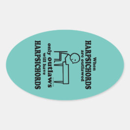 Harpsichords Verboden ovaal Sticker