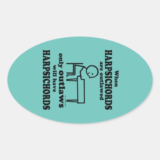 Harpsichords Verboden ovaal Sticker (Voorkant)