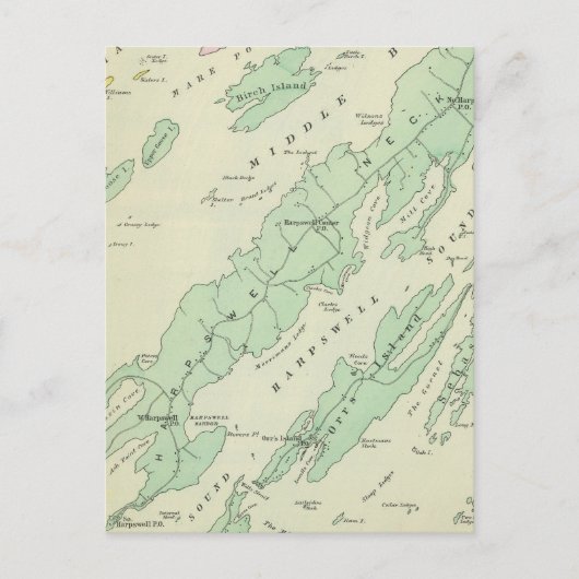 Harpswell, aangrenzende eilanden briefkaart (Voorkant)