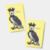 Harpy arend cartoon illustratie badge (Voor- en achterkant)
