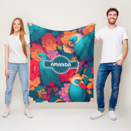 Harpy bloemige kleurrijke gepersonaliseerde patroo fleece deken