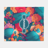 Harpy bloemige kleurrijke gepersonaliseerde patroo fleece deken (Voorkant (Horizontaal))