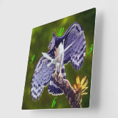 "Harpy Eagle" Acrylic Wall Clock Vierkante Klok (Hoek)