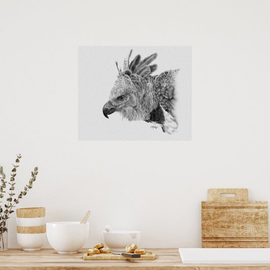 Harpy Eagle Drawing Poster (Keuken)