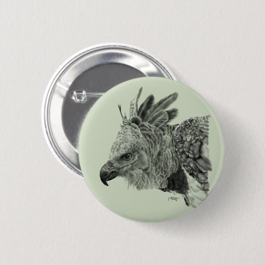 Harpy Eagle Drawing Ronde Button 5,7 Cm (Voorkant /achterkant)