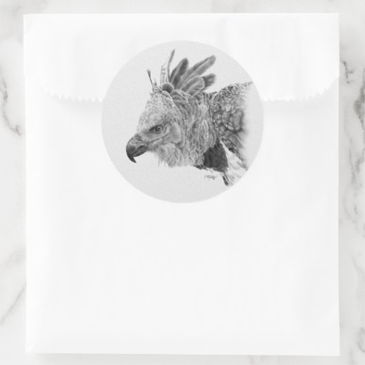 Harpy Eagle Drawing Ronde Sticker (Tas)