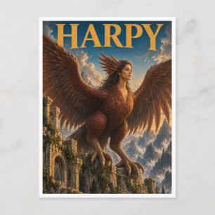 Harpy, gotische fantasie monster briefkaart