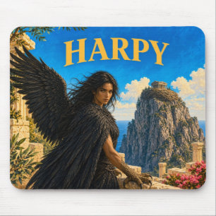 Harpy, gotische fantasie monster muismat