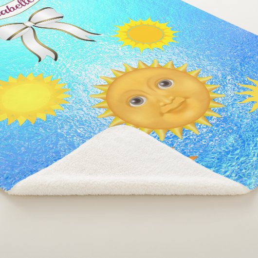 Harpy Sun Silhouette Name glimlachen Sherpa Deken (3/4)