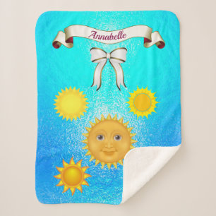 Harpy Sun Silhouette Name glimlachen Sherpa Deken