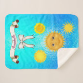 Harpy Sun Silhouette Name glimlachen Sherpa Deken (Voorkant (horizontaal))