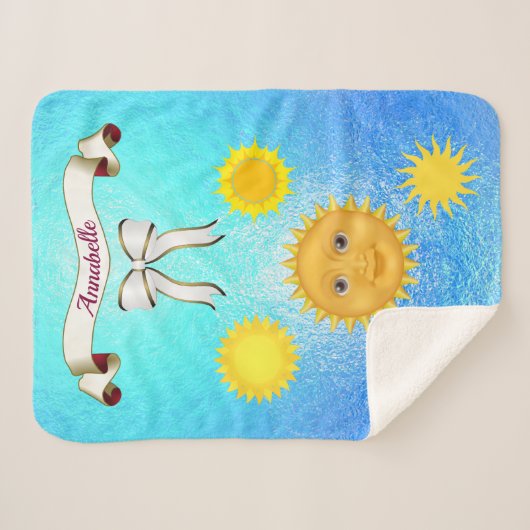 Harpy Sun Silhouette Name glimlachen Sherpa Deken (Voorkant (horizontaal))