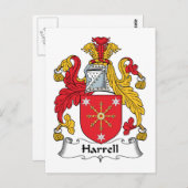 Harrell Family Crest Briefkaart (Voorkant / Achterkant)