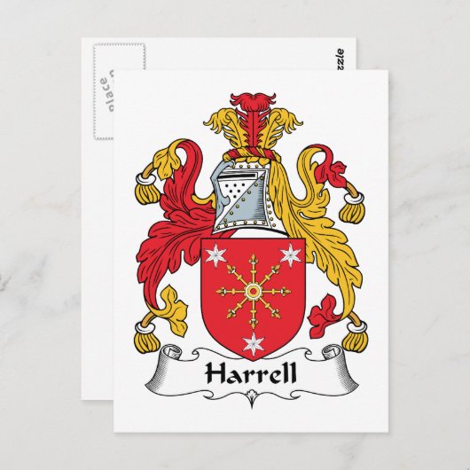 Harrell Family Crest Briefkaart (Voorkant / Achterkant)