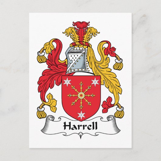 Harrell Family Crest Briefkaart (Voorkant)