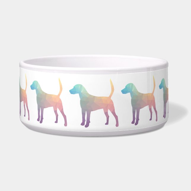 Harrier Beagle Hound Dog Geometric Silhouette Voerbakje (Voorkant)