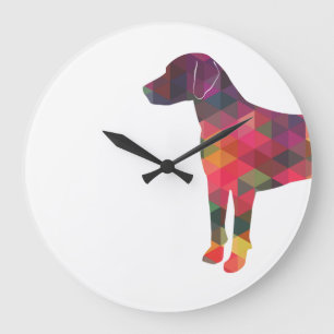 Harrier Dog Colorful Geometric Pattern Silhouette Grote Klok