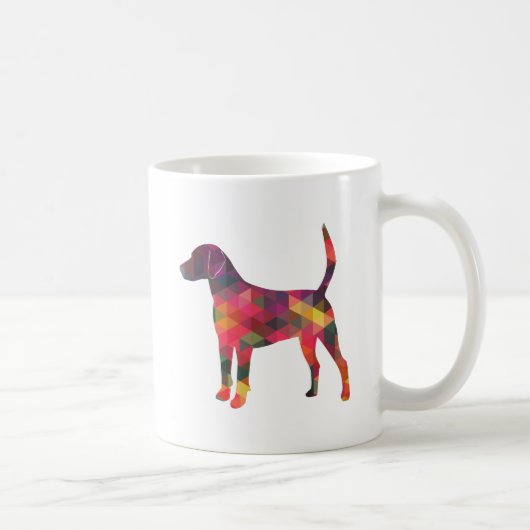 Harrier Dog Colorful Geometric Pattern Silhouette Koffiemok (Rechts)