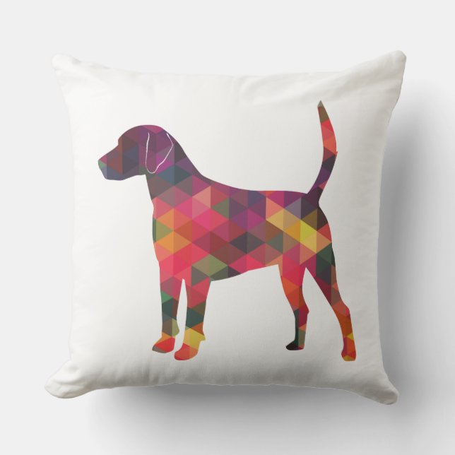 Harrier Dog Colorful Geometric Pattern Silhouette Kussen (Voorkant)