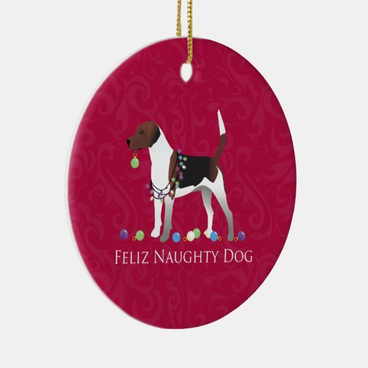 Harrier Dog-kerstontwerp Keramisch Ornament (Rechts)