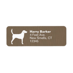 Harrier Dog Silhouette Return Address Etiket