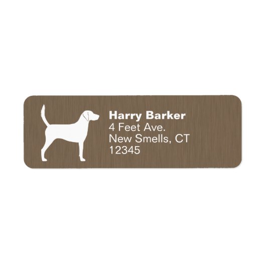 Harrier Dog Silhouette Return Address Etiket (Voorkant)