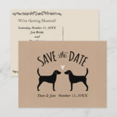 Harrier Dog Silhouetten Bruiloft Save the Date Aankondigingskaart (Voorkant / Achterkant)