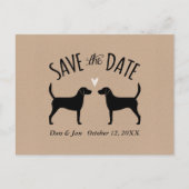 Harrier Dog Silhouetten Bruiloft Save the Date Aankondigingskaart (Voorkant)