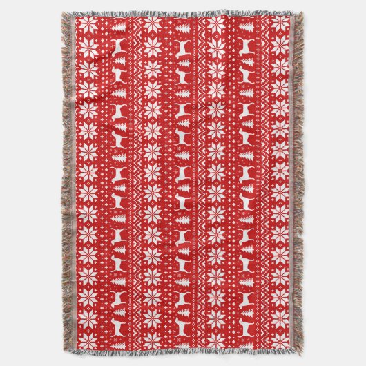 Harrier Dog Silhouetten Kerstvakantie Patroon Deken (Voorkant Verticaal)