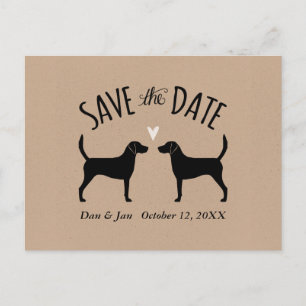 Harrier Dog Silhouettes Wedding Save the Date Aankondigingskaart