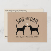 Harrier Dog Silhouettes Wedding Save the Date Aankondigingskaart (Voorkant / Achterkant)
