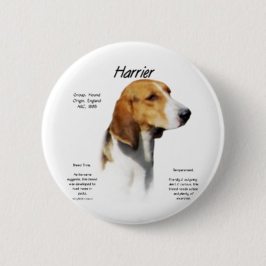 Harrier Geschiedenis Ontwerp Ronde Button 5,7 Cm (Voorkant)
