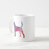 Harrier Hound Dog Geometric Pattern Silhouette Koffiemok (Voorkant links)